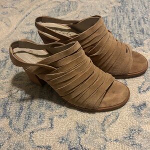 Matisse Tan Suede Women's Block Heel Strappy Sandals